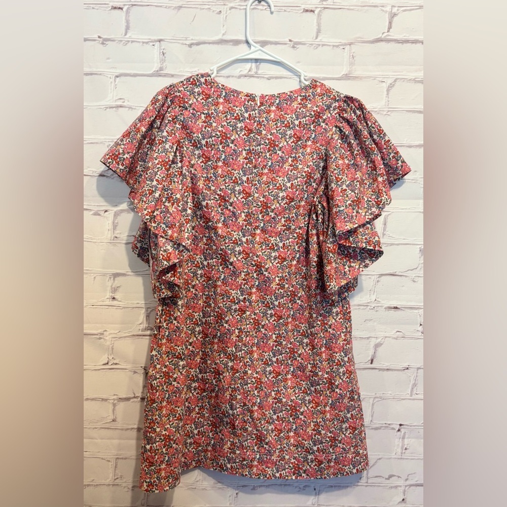 Floral Ruffle Sleeve Mini Dress - Picture 2 of 6